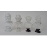 A KPM PARIAN BUST OF FRENCH COMPOSER CHARLES GOUNOD 20cm high, a parian bust of Mendelssohn, and a