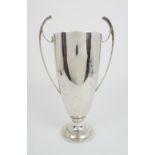 A SILVER VASE by Stower & Wragg Ltd. Sheffield 1935, of tapering cylindrical form with twin