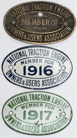 3 x National Traction Owners Plates
