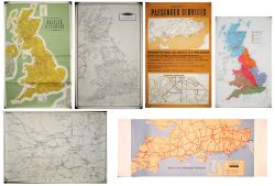 A Lot containing various poster maps to include British Railways coloured map of Britain Circa