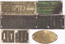 A selection of Simplex worksplates and Makers plates including worksplates 5055 and 7214.