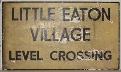 Modern Level crossing sign. LITTLE EATON VILLAGE LEVEL CROSSING. Original condition.
