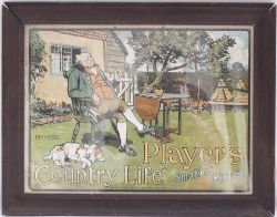 Framed & glazed advertising show card. PLAYERS COUNTRY LIFE SMOKING MIXTURE. Measures 22.5 in x 17.