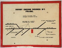 Ground Frame printed signalling diagram. DERBY ENGINE SIDINGS No 1 FRAME. As removed condition.