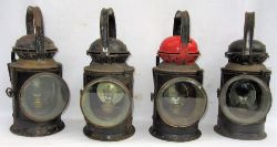 A lot containing 4 x GWR post grouping handlamps. GWR G POLKEY. GWR TE BLADON. GWR TE BLADON. GWR TE