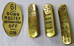 A lot containing a collection of GWR brass lever leads to include oval 61 DOWN RELIEF DETONATORS. 3.