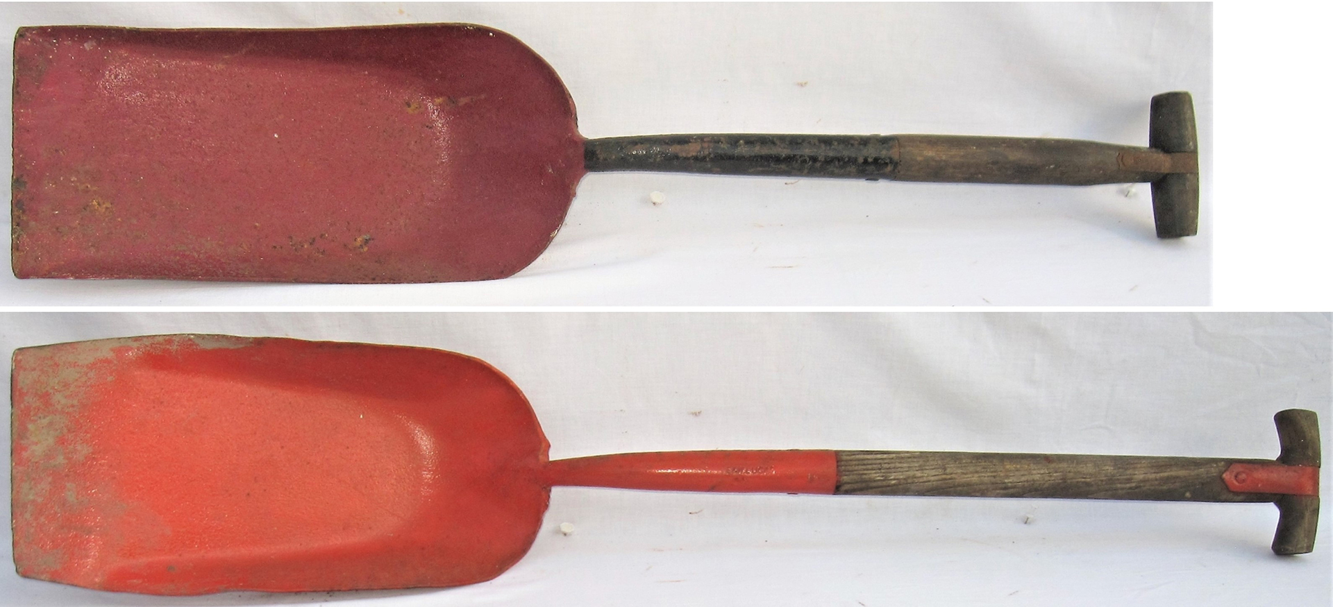 2 x Locomotive firing shovels. Both original condition with one stamped E LUCUS.