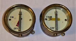 2 x GNR Signal Box brass cased repeaters. HOME and DISTANT. Good ex box condition.