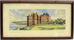 Framed and glazed carriage print. CULZEON CASTLE by Kenneth Steel. Original type frame.