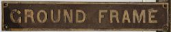 GWR Cast iron signal box nameplate. GROUND FRAME. In good original condition.