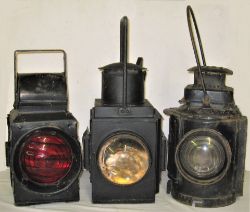 A Lot containing 3 x Railway Lamps to include a BR Brake van side lamp complete with interior.