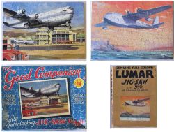 2 x Jigsaws of Aircraft interest. LUMAR with original box A Flying Boat together with THE GOOD