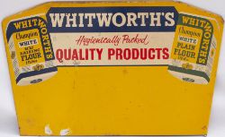 Advertising Sign. WHITWORTHS WHITE FLOWER. Screen printed aluminium from a display stand. Measures