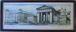 Framed & Glazed Carriage Print. ENTRANCE TO EUSTON STATION. Original Frame.