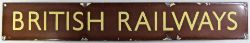 BR(W) Enamel Poster Board Heading BRITISH RAILWAYS. Original condition.