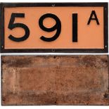 Southern Railway cast iron Bridge Plate 591A. Recovered from NORTH TAWTON STATION. Repainted front