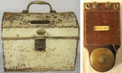 A lot containing a Drivers Snap Box made by J Dobson's of Grimsby. Brass plate attached, C.E