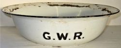 GWR enamel wash bowl. Original condition.