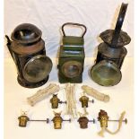 A collection of lamp spares to include hand lamp and signal lamp burners, wicks, together with 3 x