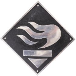 British Rail cast aluminium depot plaque for Ripple Lane depicting the Torch. Square cast