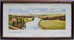 Framed and Glazed Carriage Print. RIVER SPEY BANFFSHIRE by Edward Lawson. Original type frame.