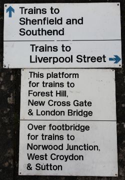 2 x modern image destination signs. TRAINS to SHENFIELD 25in x 14in together with THIS PLATFORM