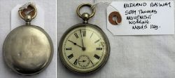 MIDLAND RAILWAY Guards Watch. Worn engraving on rear MR 1527. Key wound fitted with Seth Thomas