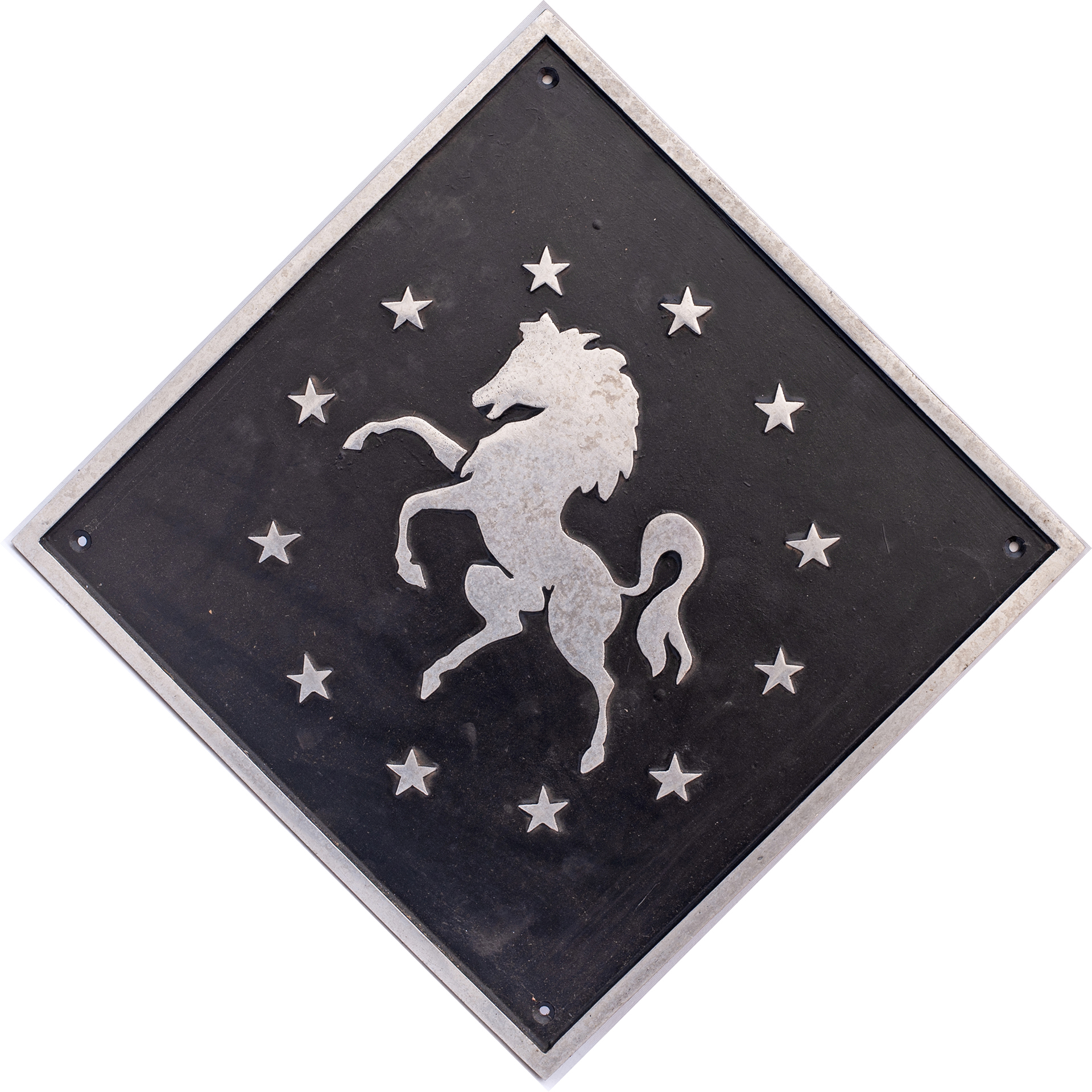 British Rail cast aluminium depot plaque for Dollands Moor depicting the Invicta Horse. Square
