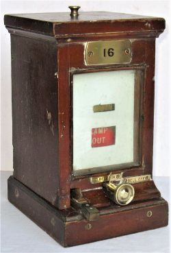 GWR Signal Box Lamp Indicator. An earlier version with brass fittings and No 16 brass number plate.