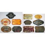 11 x cast iron Wagon plates. METROPOLITAN CAMMEL 1952, HURST NELSON & CO MOTHERWELL, WM RIGLEY &