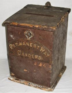 Midland Railway Permanent Way Gangers letter box. Complete with lid and cast iron plate affixed,