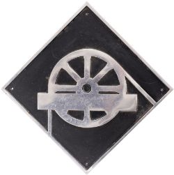 British Rail cast aluminium depot plaque for Knottingley depicting the Winding Wheel. Square cast