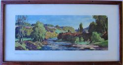 Framed & Glazed Carriage Print. RIVER ALLEN by LR Squirrel. Original Frame.