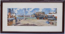 Carriage print HARWICH ESSEX by Charles King. In an original type glazed frame.