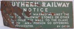 Southern Railway Enamel Sign. Ref Throwing stones over the wall etc. Recovered from Brighton Station