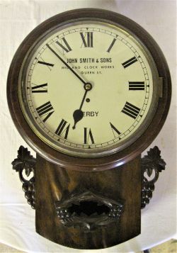 Midland Railway Mahogany 12 inch Fuse clock. Restored dial with original dial underneath. MIDLAND