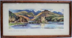 Framed and Glazed Carriage Print. EILEAN DONAN CASTLE by Kenneth Steel. Original type frame.