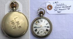 LMS Guards Watch. Engraved rear LMS 14626. Fitted with Swiss movement with chipped dial.