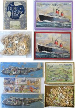 6 Jigsaws. to include THE DUNLOP JIGSAW with original box but not checked together with a Victory