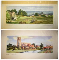 2 x Unframed carriage prints. RICHMOND YORKSHIRE by L Squirrell together with BLYTHBURGH SUFFOLK