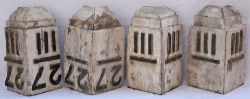 4 x GWR wooden mile post tops. 27 and 111. Good condition.