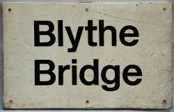 Modern Station Sign. BLYTHE BRIDGE. Measures 34in x 21in.