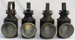 4 x BR Handlamps complete with vessels, glasses and burners. Original condition.