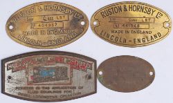 A selection of Ruston & Hornsby worksplates numbers; 404967, 441948 and 180033. Together with a