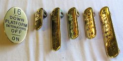 A lot containing a collection of GWR brass lever leads to include oval 16 DOWN DETONATORS. 24 MAIN X