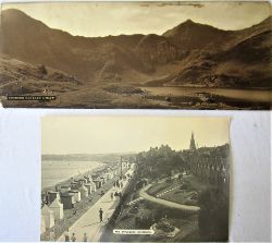 2 x GWR Carriage photo panels. WEYMOUTH The Esplanade together with SNOWDON from LYNN LYDAW. Both as