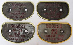 A lot containing 4 x Wagon D Plates ex SHILDON. 365564 46 Tons. 365627 46 Tons. 365032 46 Tons.