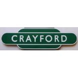 Reproduction BR(S) Totem Sign CRAYFORD. A quality enamel manufactured by Trackside.