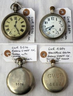 2 x Railway Guards Watches. GWR 3576. Not working with problem with winder and missing second hand