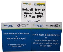Station information boards. Bulwell Station Opening 1994, East Midland x 2 and North West & Midlands